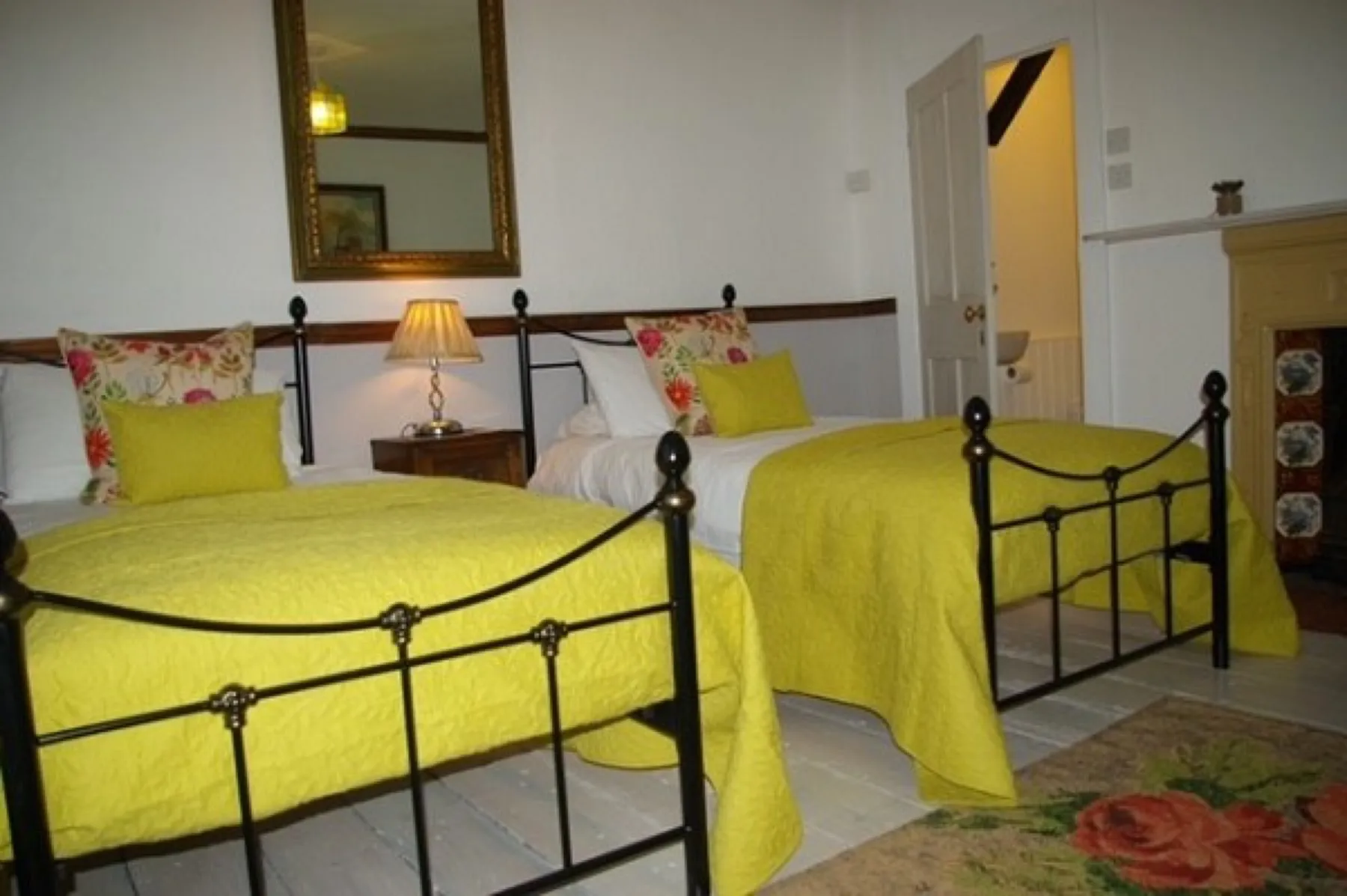 The twin room with period iron bedsteads